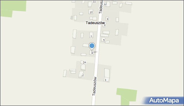 Tadeuszów, Tadeuszów, 4, mapa Tadeuszów