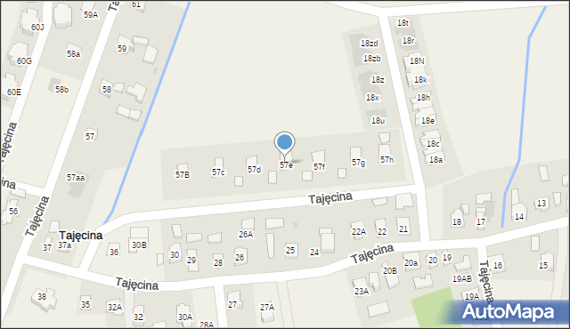 Tajęcina, Tajęcina, 57e, mapa Tajęcina