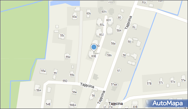 Tajęcina, Tajęcina, 60F, mapa Tajęcina