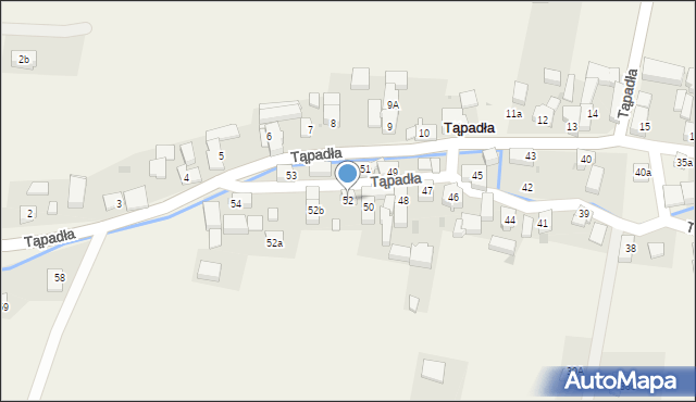 Tąpadła, Tąpadła, 52, mapa Tąpadła