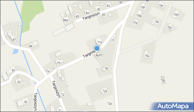 Targoszyn, Targoszyn, 76A, mapa Targoszyn