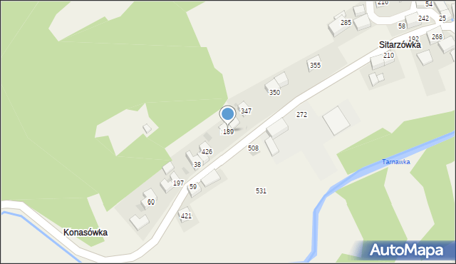 Tarnawa Dolna, Tarnawa Dolna, 189a, mapa Tarnawa Dolna