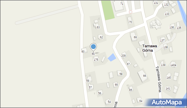 Tarnawa Górna, Tarnawa Górna, 61, mapa Tarnawa Górna