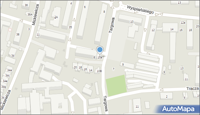 Tarnobrzeg, Targowa, 10a, mapa Tarnobrzegu