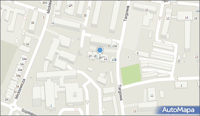 Tarnobrzeg, Targowa, 16, mapa Tarnobrzegu