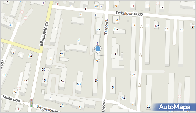 Tarnobrzeg, Targowa, 6b, mapa Tarnobrzegu