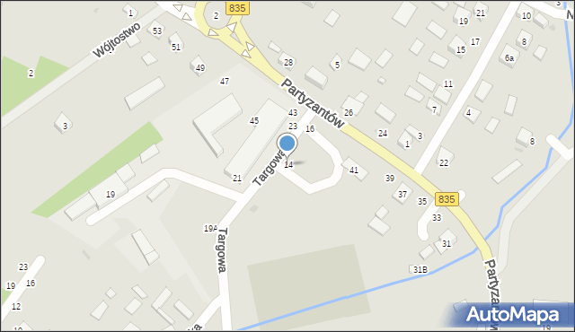 Tarnogród, Targowa, 14, mapa Tarnogród