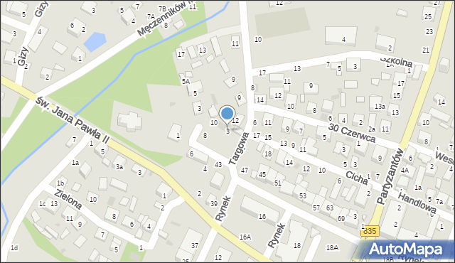 Tarnogród, Targowa, 3, mapa Tarnogród