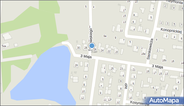 Tarnogród, Tarnowskiego Stanisława, 2, mapa Tarnogród