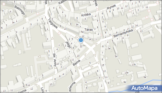 Tarnów, Targowa, 11, mapa Tarnów