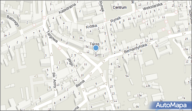 Tarnów, Targowa, 14, mapa Tarnów