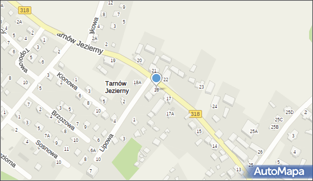 Tarnów Jezierny, Tarnów Jezierny, 18, mapa Tarnów Jezierny