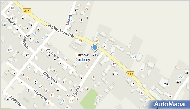 Tarnów Jezierny, Tarnów Jezierny, 18A, mapa Tarnów Jezierny