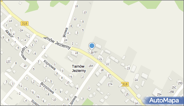 Tarnów Jezierny, Tarnów Jezierny, 20, mapa Tarnów Jezierny