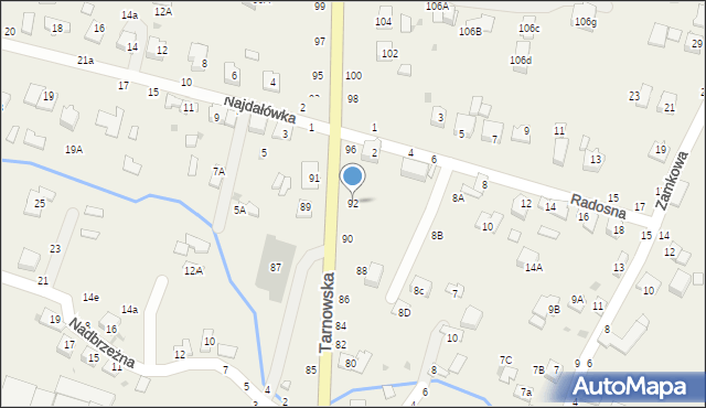 Tarnowiec, Tarnowska, 92, mapa Tarnowiec