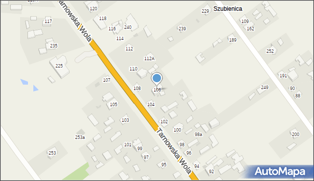 Tarnowska Wola, Tarnowska Wola, 106, mapa Tarnowska Wola