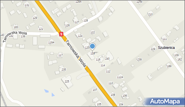 Tarnowska Wola, Tarnowska Wola, 118, mapa Tarnowska Wola