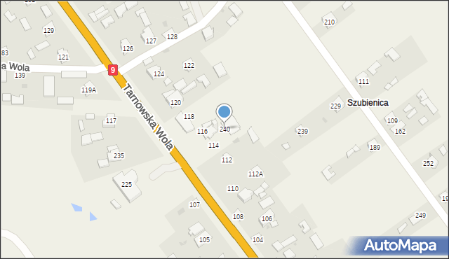 Tarnowska Wola, Tarnowska Wola, 240, mapa Tarnowska Wola