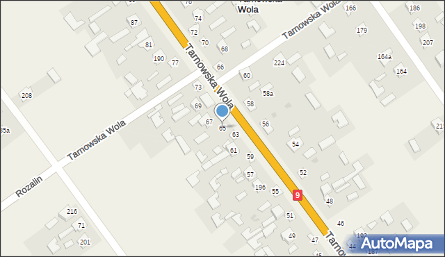 Tarnowska Wola, Tarnowska Wola, 65, mapa Tarnowska Wola