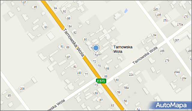 Tarnowska Wola, Tarnowska Wola, 74, mapa Tarnowska Wola