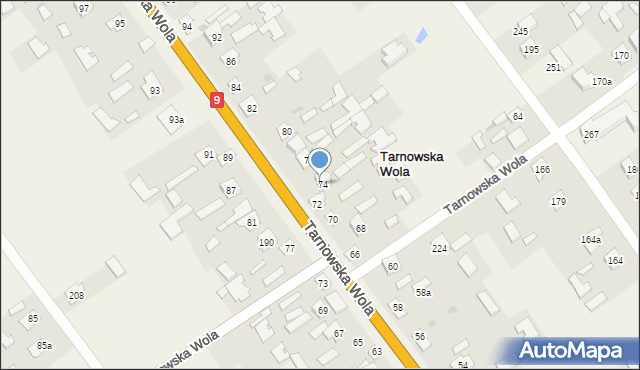 Tarnowska Wola, Tarnowska Wola, 74A, mapa Tarnowska Wola