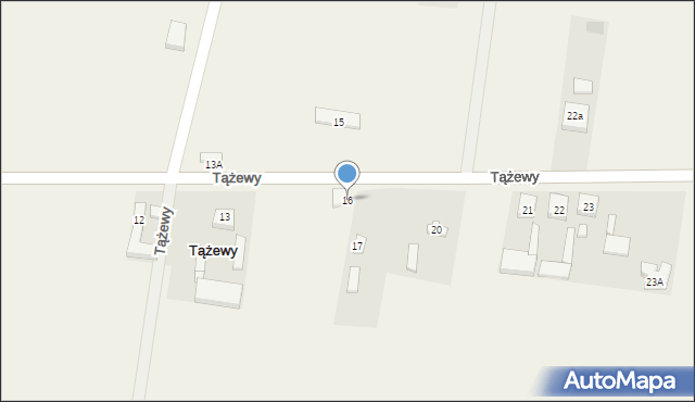 Tążewy, Tążewy, 16, mapa Tążewy