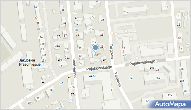 Toruń, Targowa, 19a, mapa Torunia