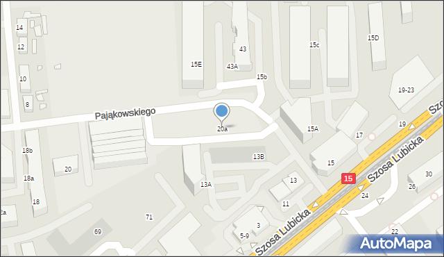 Toruń, Targowa, 20a, mapa Torunia