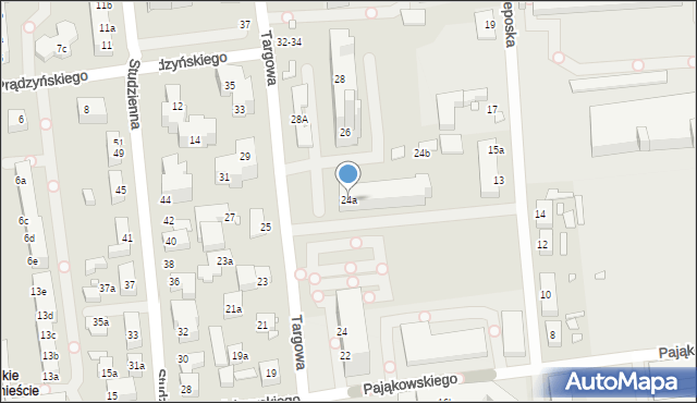 Toruń, Targowa, 24a, mapa Torunia