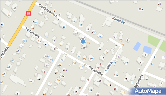 Toruń, Tarnowska, 13a, mapa Torunia