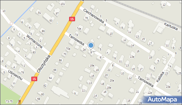 Toruń, Tarnowska, 4, mapa Torunia