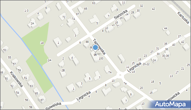 Toruń, Tarnowska, 96, mapa Torunia