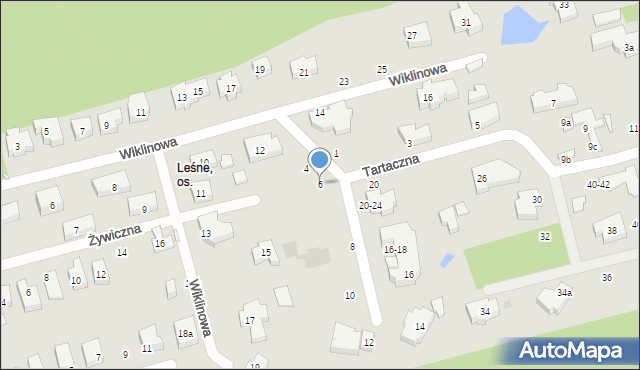 Toruń, Tartaczna, 6, mapa Torunia