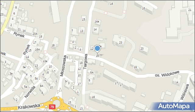 Trzebinia, Targowa, 10, mapa Trzebinia