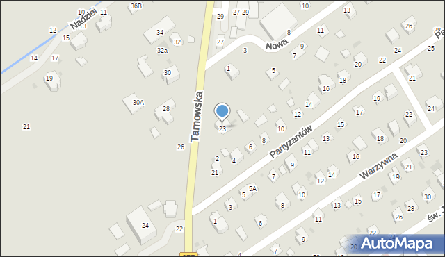 Tuchów, Tarnowska, 23, mapa Tuchów