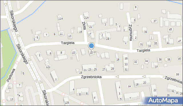 Tychy, Targiela Jana, 12, mapa Tychów