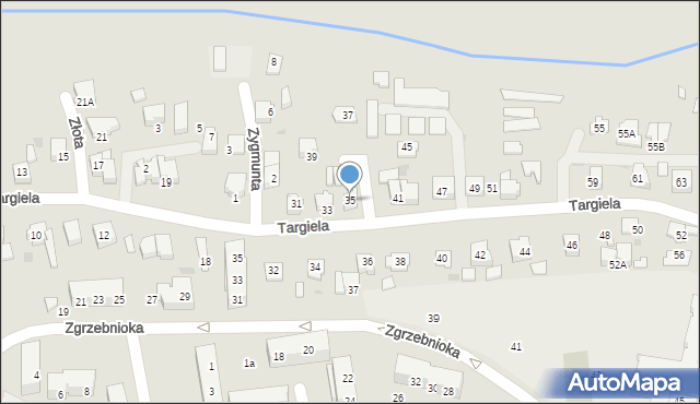 Tychy, Targiela Jana, 35, mapa Tychów