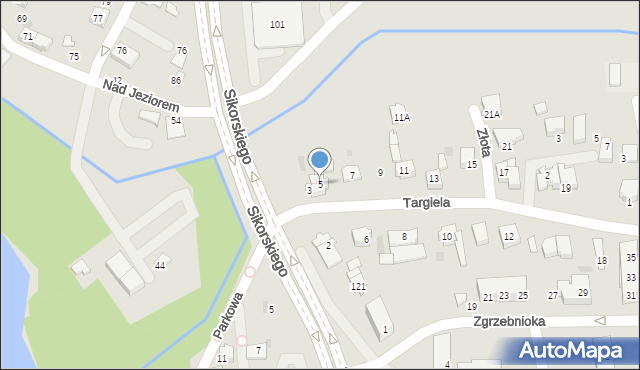 Tychy, Targiela Jana, 5, mapa Tychów