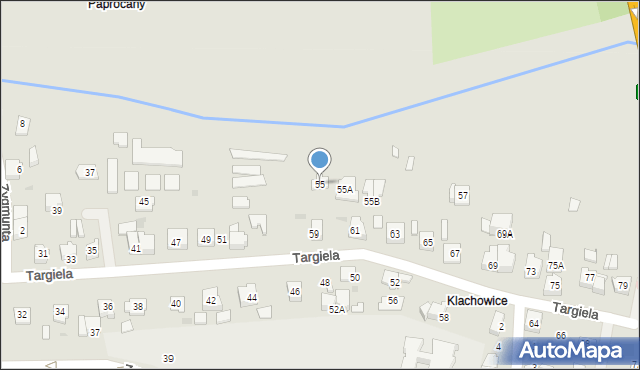 Tychy, Targiela Jana, 55, mapa Tychów