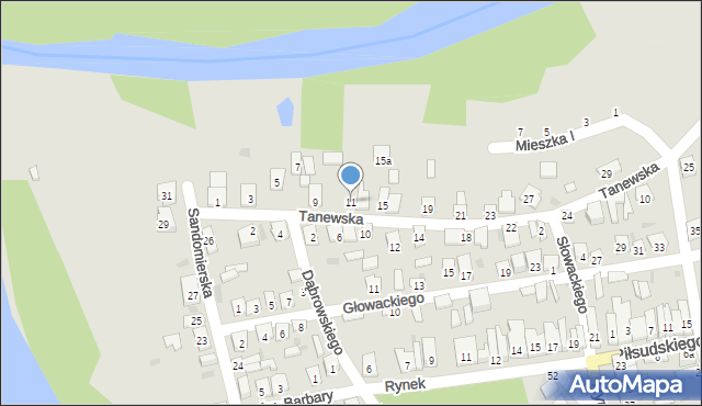 Ulanów, Tanewska, 11, mapa Ulanów