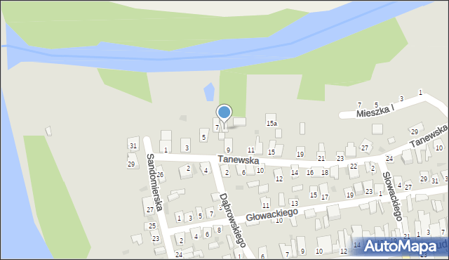 Ulanów, Tanewska, 9a, mapa Ulanów