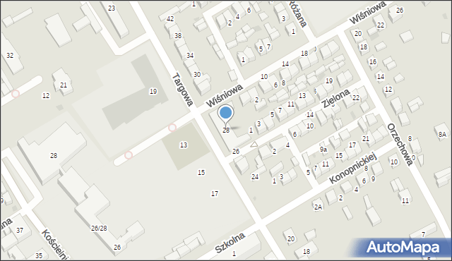 Uniejów, Targowa, 28, mapa Uniejów