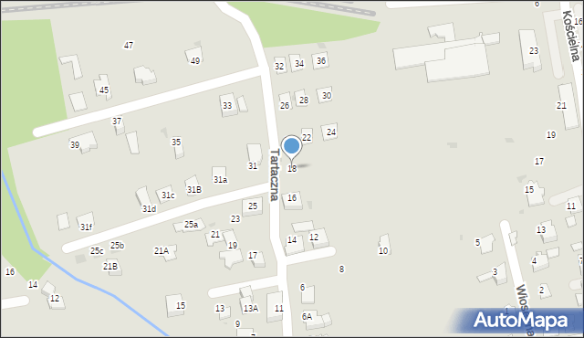 Ustroń, Tartaczna, 18, mapa Ustroń