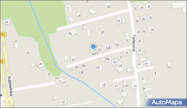 Ustroń, Tartaczna, 31d, mapa Ustroń