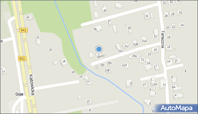 Ustroń, Tartaczna, 31f, mapa Ustroń