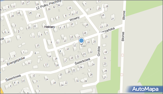 Wadowice, Tatrzańska, 14a, mapa Wadowice