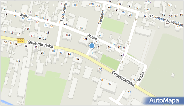 Wągrowiec, Targowa, 1, mapa Wągrowiec