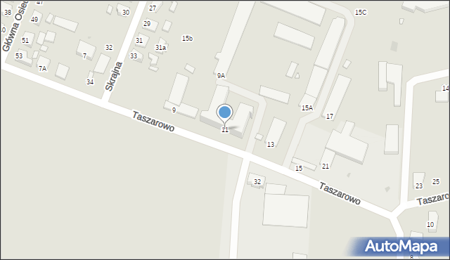 Wągrowiec, Taszarowo, 11, mapa Wągrowiec