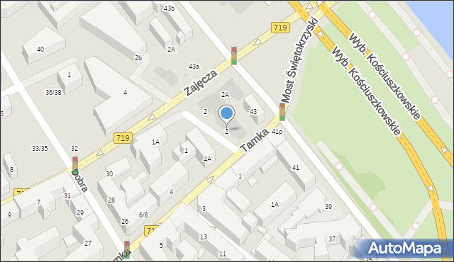 Warszawa, Tamka, 2, mapa Warszawy