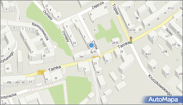 Warszawa, Tamka, 34, mapa Warszawy